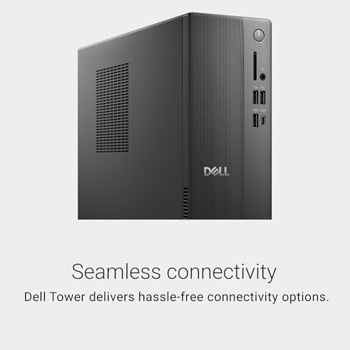 Dell tower computer with multiple connectivity ports.