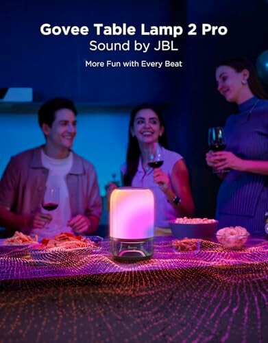 Group of people enjoying a party with Govee Table Lamp 2 Pro x Sound by JBL
