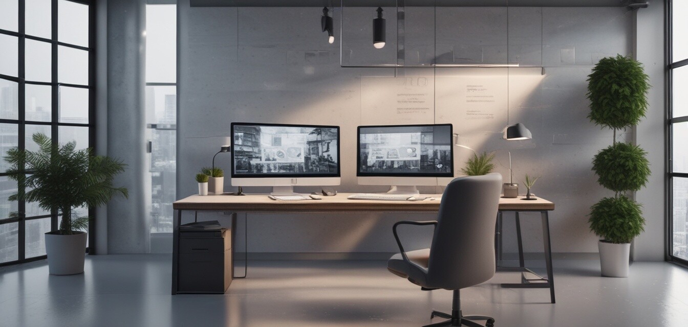 Office setup with health monitoring devices