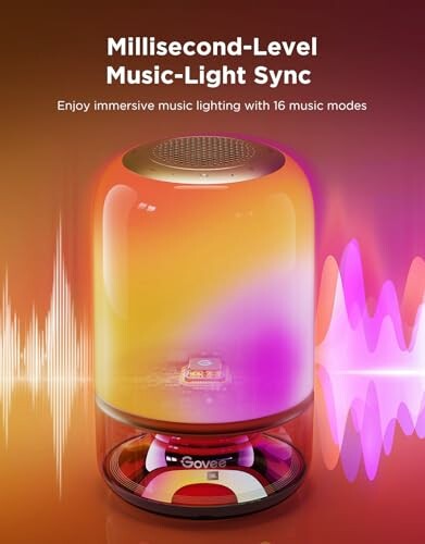 Music light sync speaker with 16 music modes.