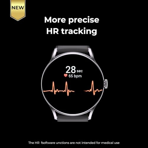 Smartwatch displaying heart rate tracking with ECG graph